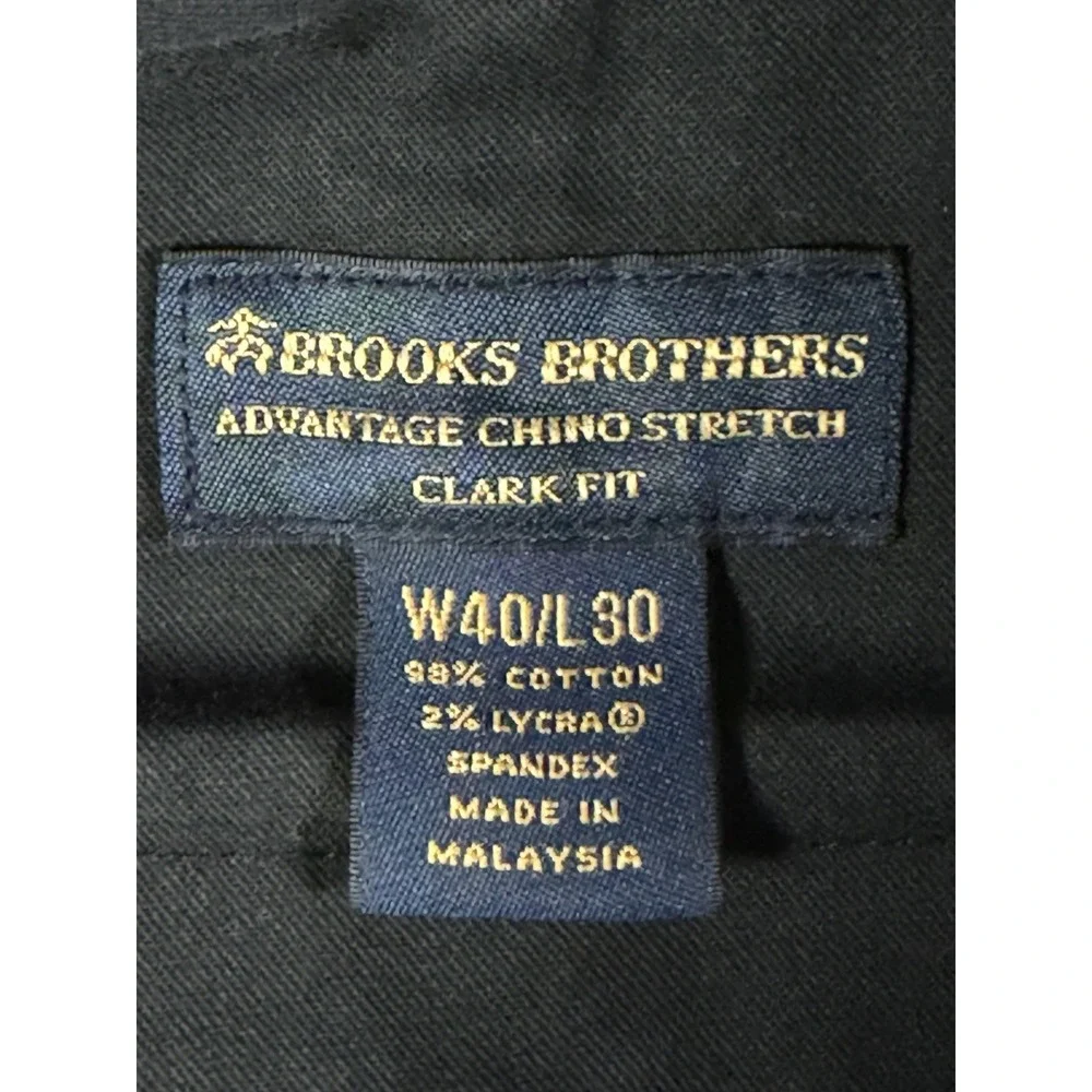 Brooks Brothers Advantage Chino Clark Fit Stretch Pants Mens Size 40x30 Black